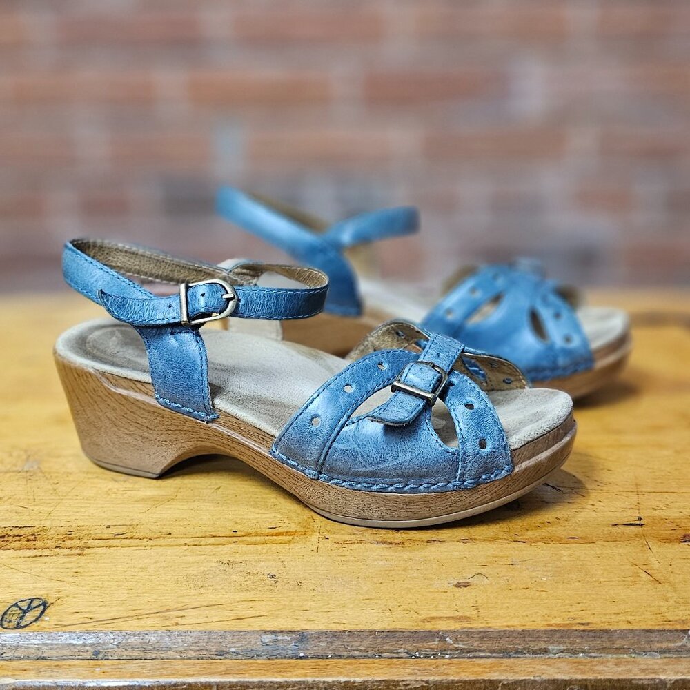 Dansko Blue Leather Sandals Size 37
